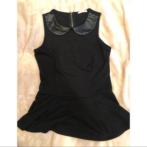 Collared peplum top